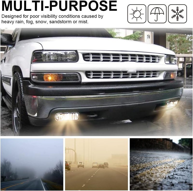 CHEDA Fog Lights Assembly Compatible with 1999 2000 2001 2002 Chevy Silverado, 2000 2001 2002 2003 2004 2005 2006 Suburban Fog Light Lamps Left&Right(Yellow lens) - Image 4